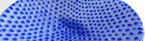 Glasschale Blau sandgestrahlt Glaskunst Antje Otto Keitum Sylt