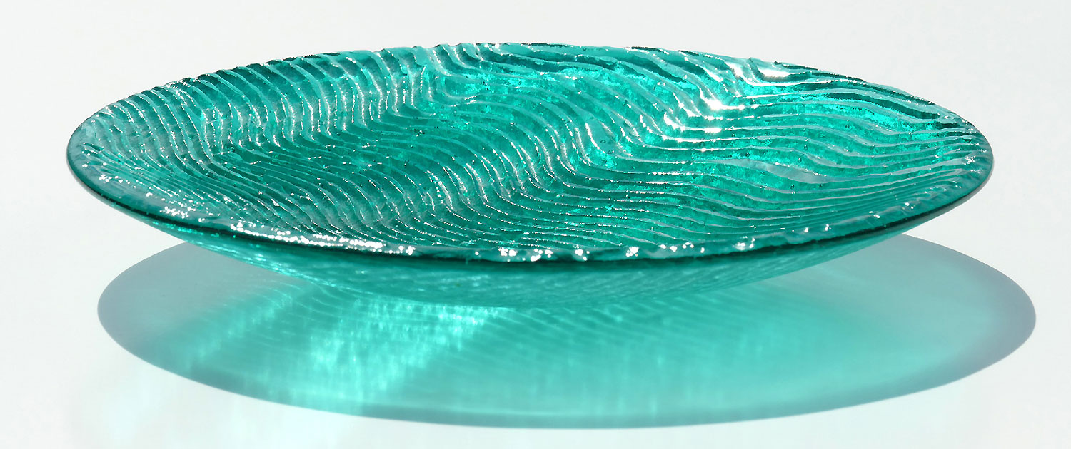 Antje-Otto-Glaskunst Keitum Sylt Glasreliefschale Grün