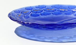 Antje Otto Glaskunst Glasschale Blau Fische