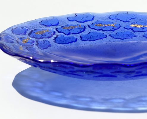 Antje Otto Glaskunst Glasschale Blau Fische