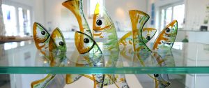 Antje-Otto-Glaskunst Keitum Sylt Atelier Springende Fische